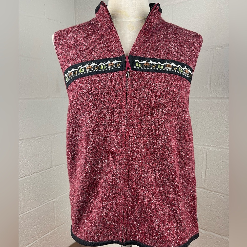 Large red woolrich vest women’s petite zip up vintage